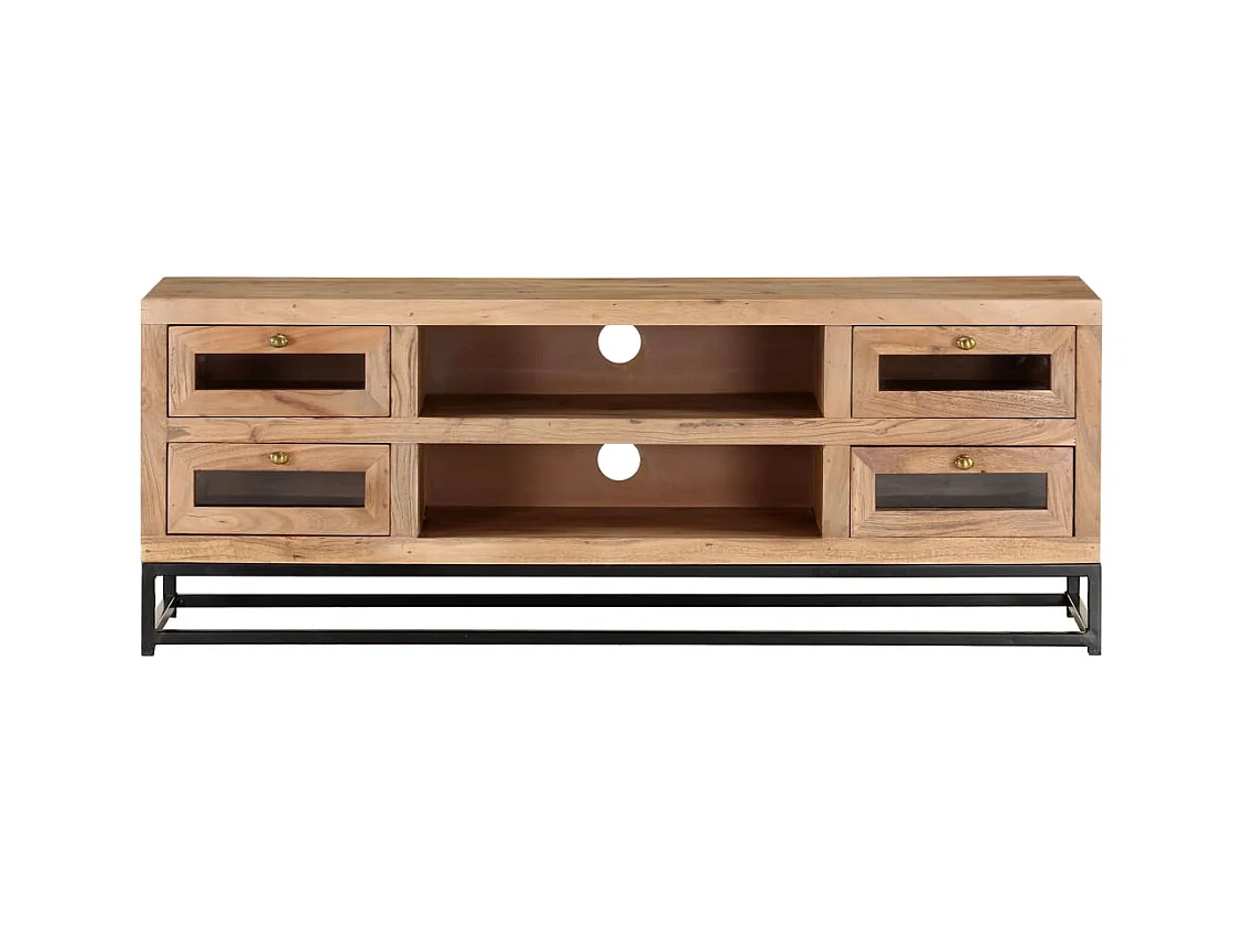 Mueble de TV | Mueble de salón de madera maciza de acacia 110x30x40 cm