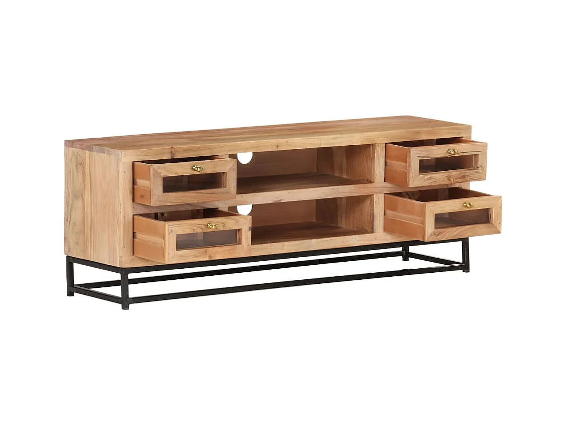 Mueble de TV | Mueble de salón de madera maciza de acacia 110x30x40 cm