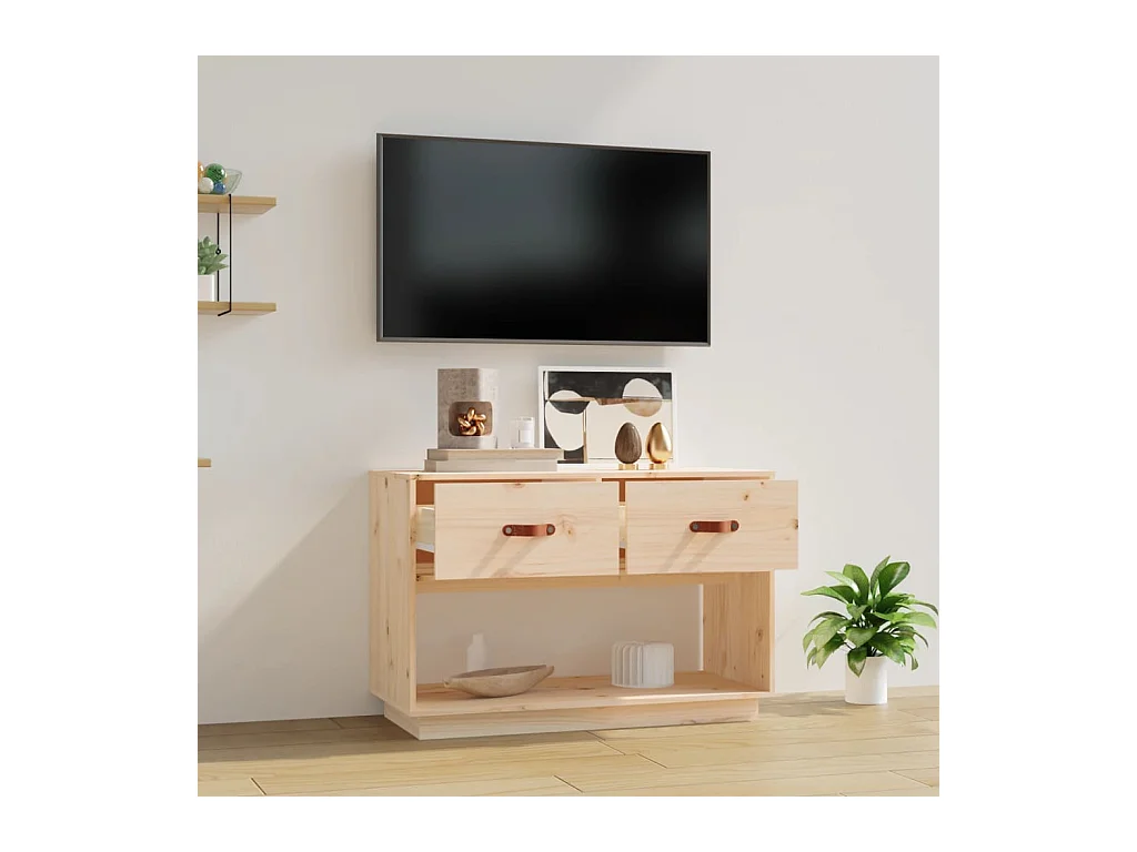 Mueble de TV | Mueble de salón de madera maciza de pino 90x40x60 cm