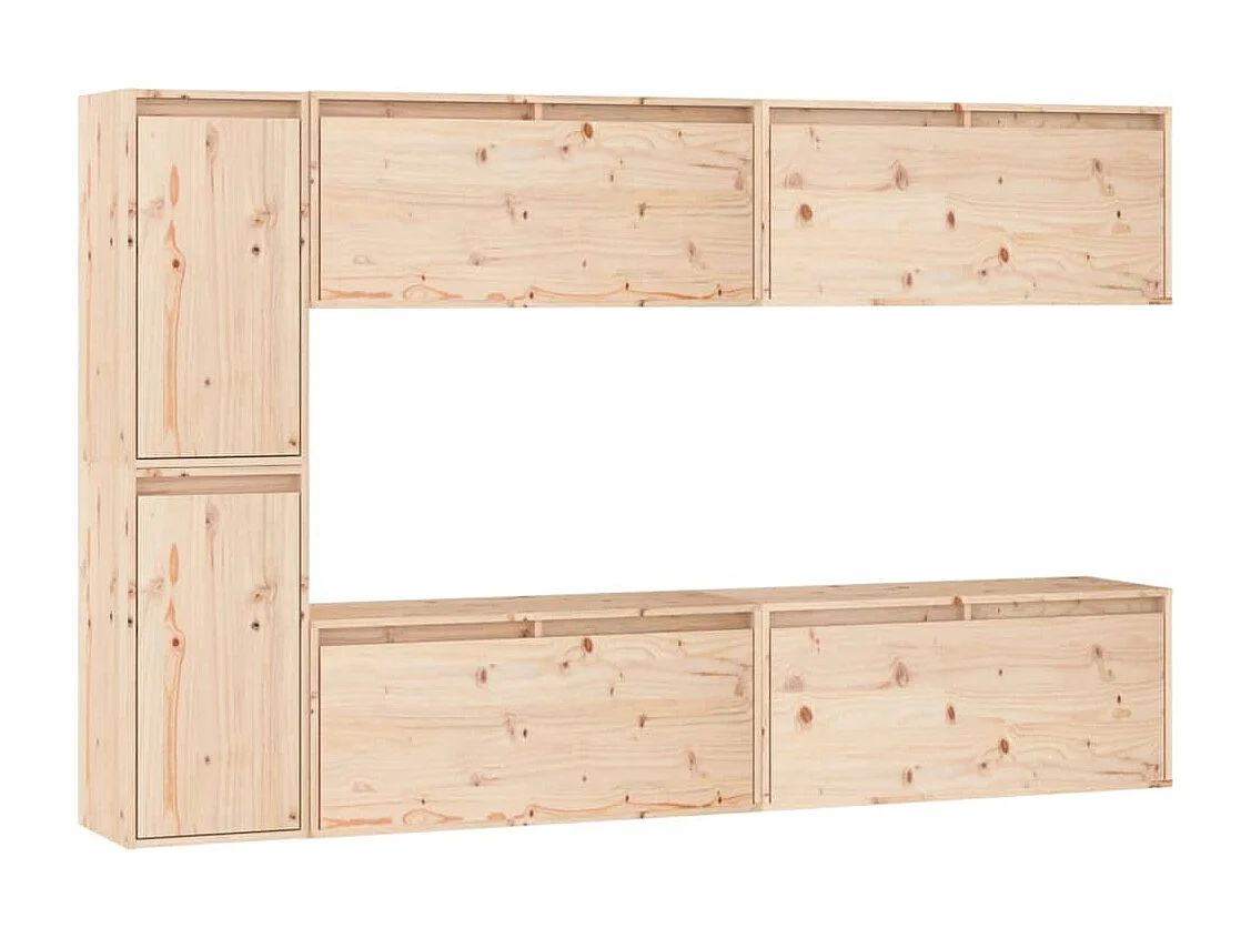 Meubles TV | Bancs TV | Armoires TV 6 pcs Bois massif de pin
