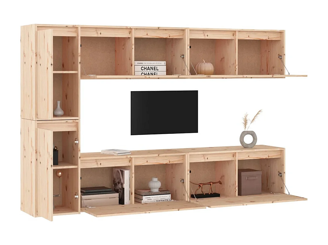 Meubles TV | Bancs TV | Armoires TV 6 pcs Bois massif de pin