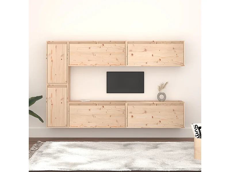 Meubles TV | Bancs TV | Armoires TV 6 pcs Bois massif de pin