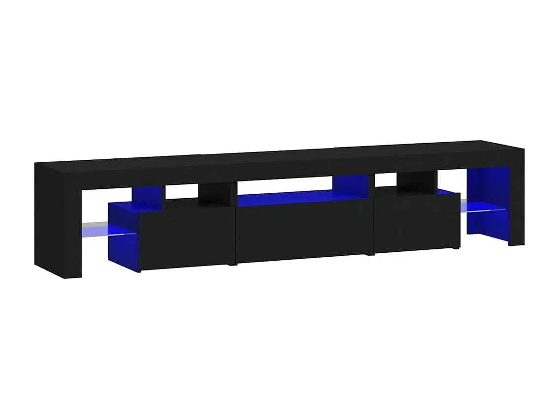 Meuble TV | Banc TV | Armoire TV avec lumières LED Noir 200x36,5x40 cm