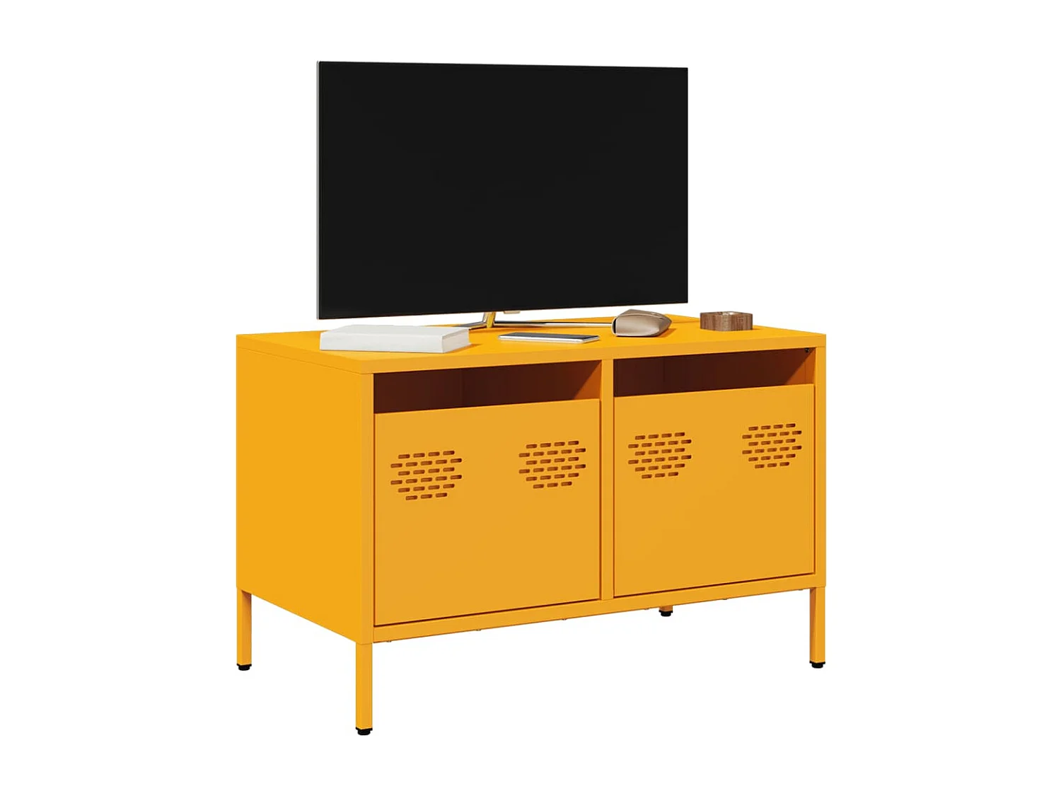 Tv-meubel | Tv-Bank | TV-kast68x39x43,5 cm koudgewalst staal mosterdgeel
