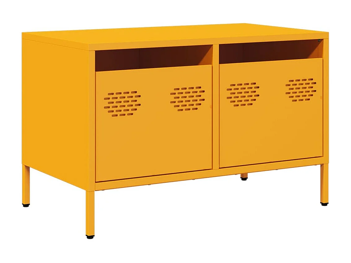 Tv-meubel | Tv-Bank | TV-kast68x39x43,5 cm koudgewalst staal mosterdgeel