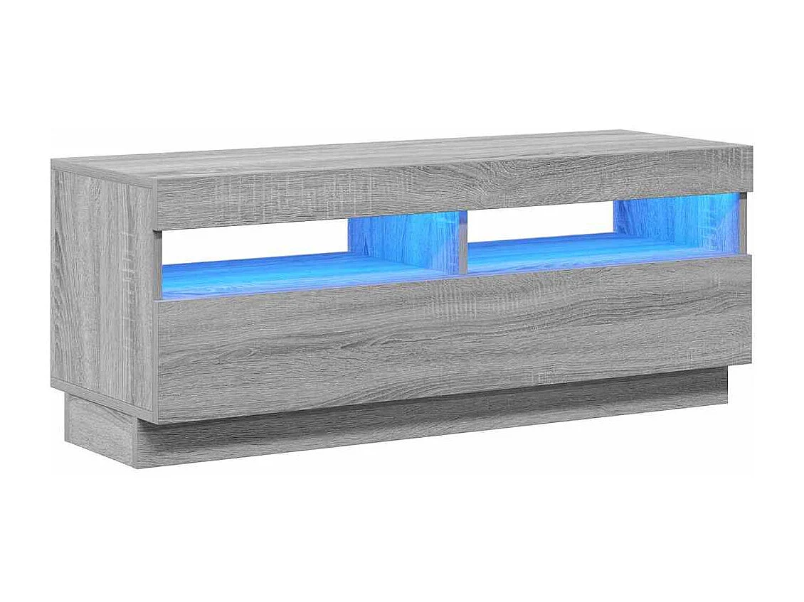 Mueble de TV | Mueble de salón con luces LED gris Sonoma 100x35x40 cm