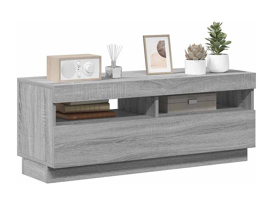 Mueble de TV | Mueble de salón con luces LED gris Sonoma 100x35x40 cm
