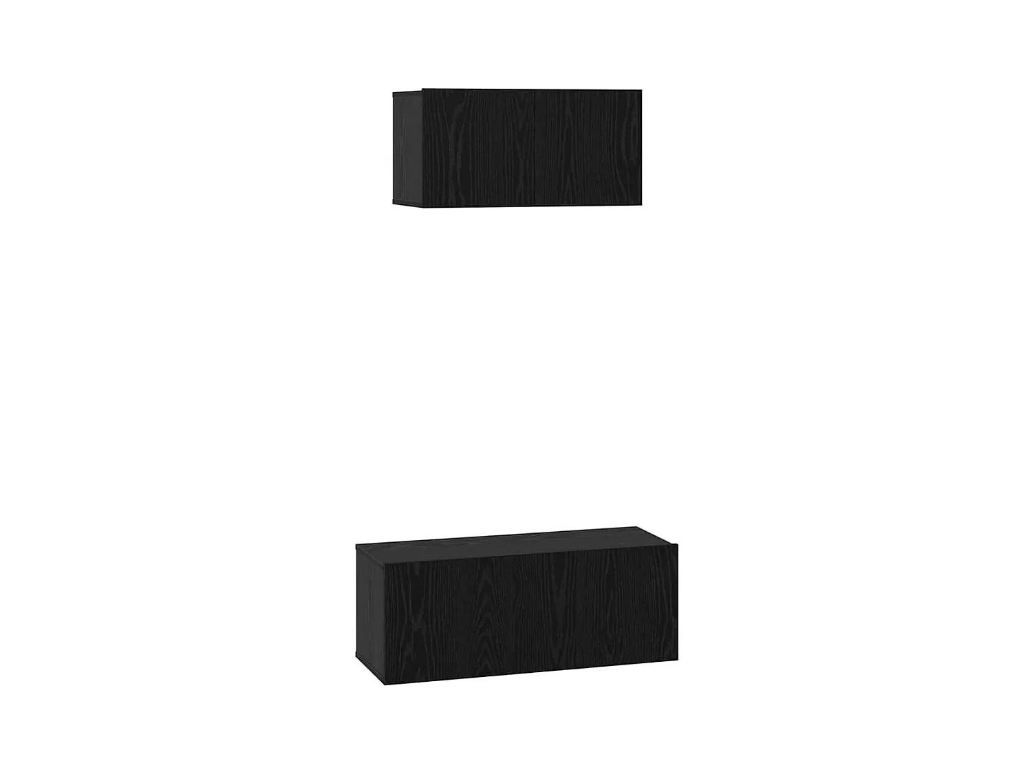 Conjunto de Mueble de TV | Mueble de salón 2 pcs Roble negro Madera contrachapada