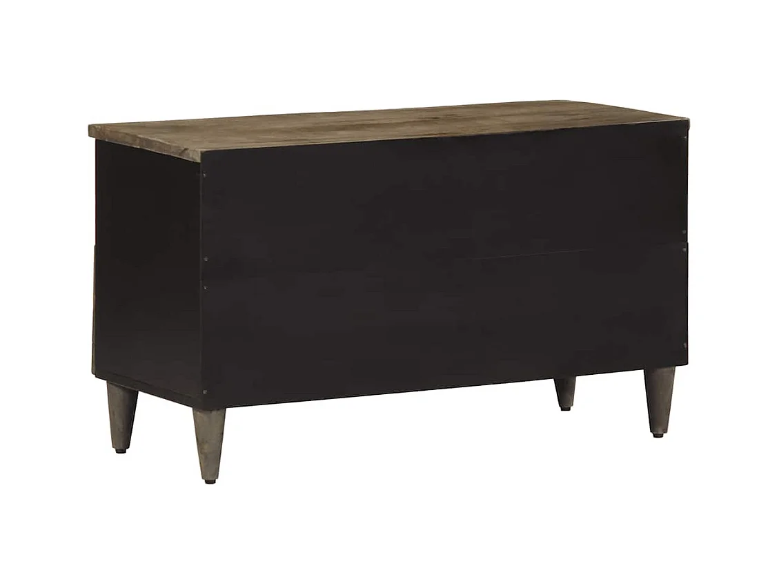 Mueble de TV | Mueble de salón madera maciza de mango negro 80x33x46 cm