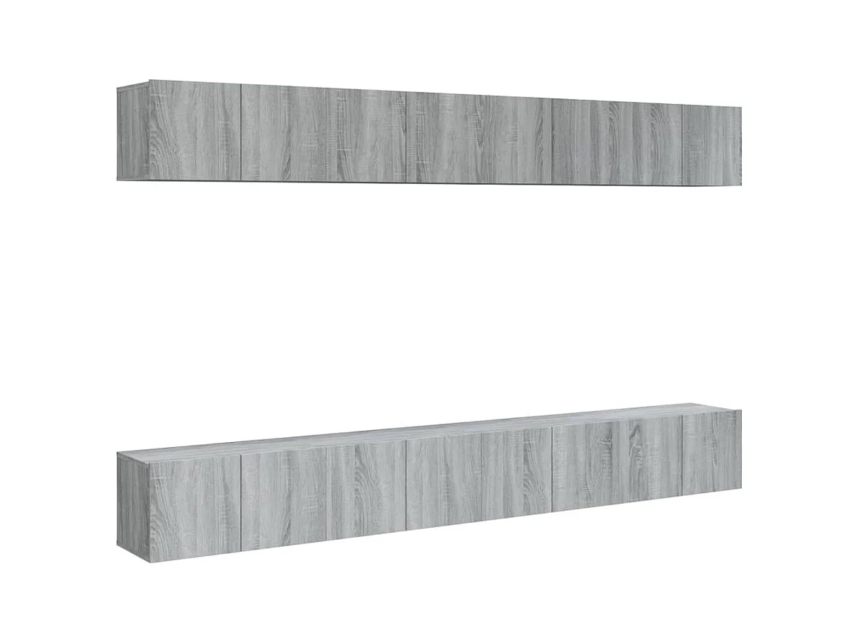 Tv-meubelen | Tv-Banken | TV-kasten 8 st 60x30x30 cm bewerkt hout grijs sonoma eiken