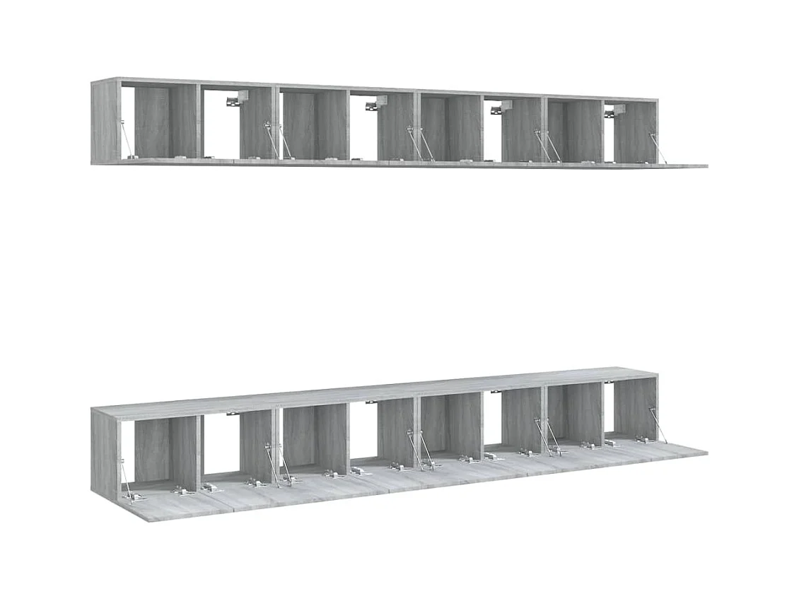 Tv-meubelen | Tv-Banken | TV-kasten 8 st 60x30x30 cm bewerkt hout grijs sonoma eiken
