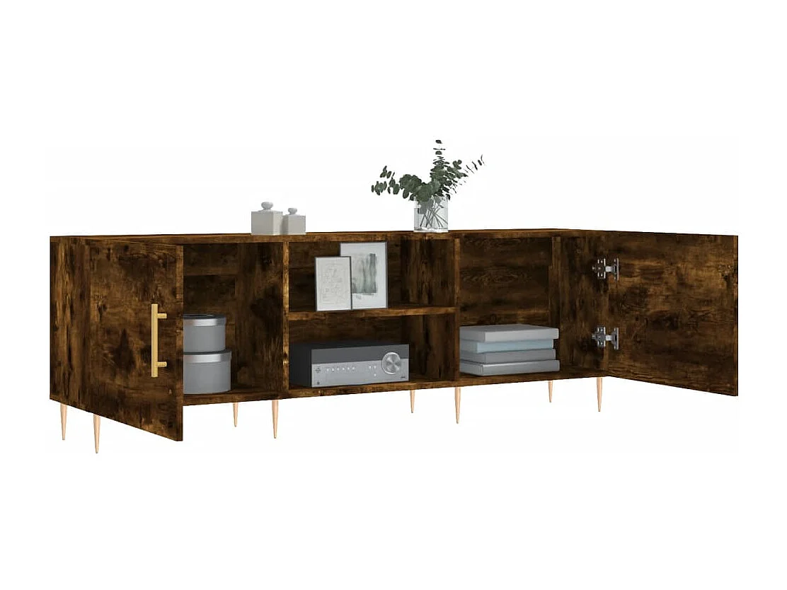 Meuble TV | Banc TV | Armoire TV chêne fumé 150x30x50 cm bois d'ingénierie