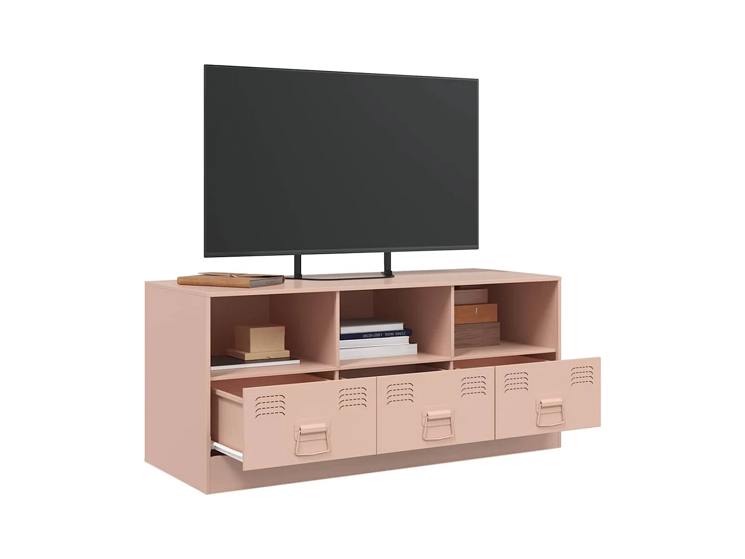 Mueble para TV  | Gabinete de TV |  Mueble de salón de acero rosa 99x39x44 cm
