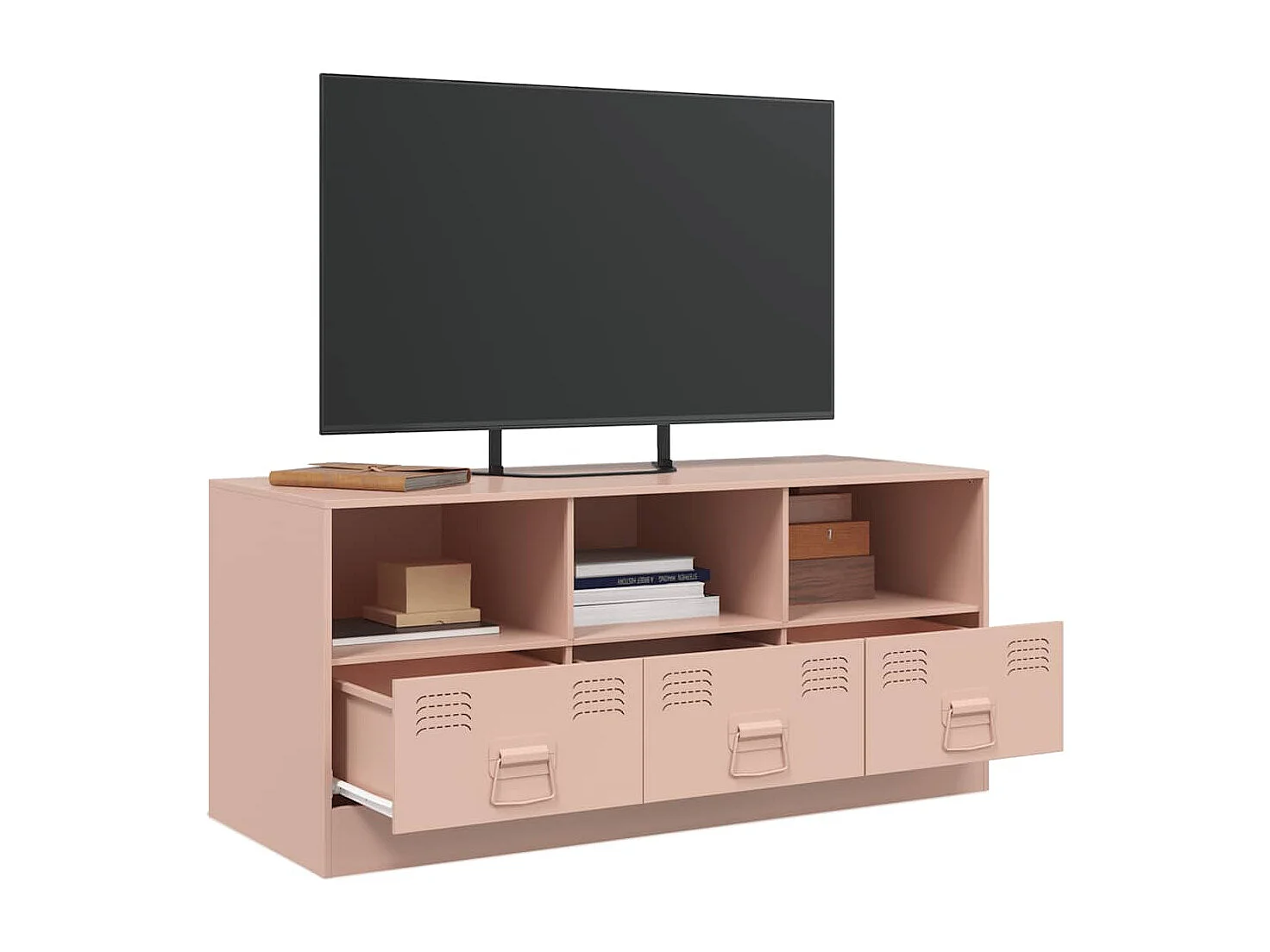 Meuble TV | Banc TV | Armoire TV rose 99x39x44 cm acier