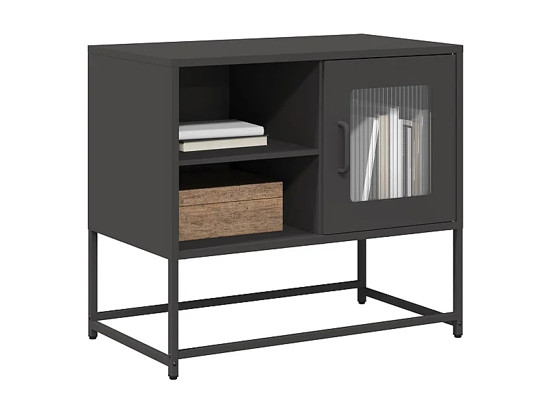 Meuble TV | Banc TV | Armoire TV noir 68x39x60,5 cm acier