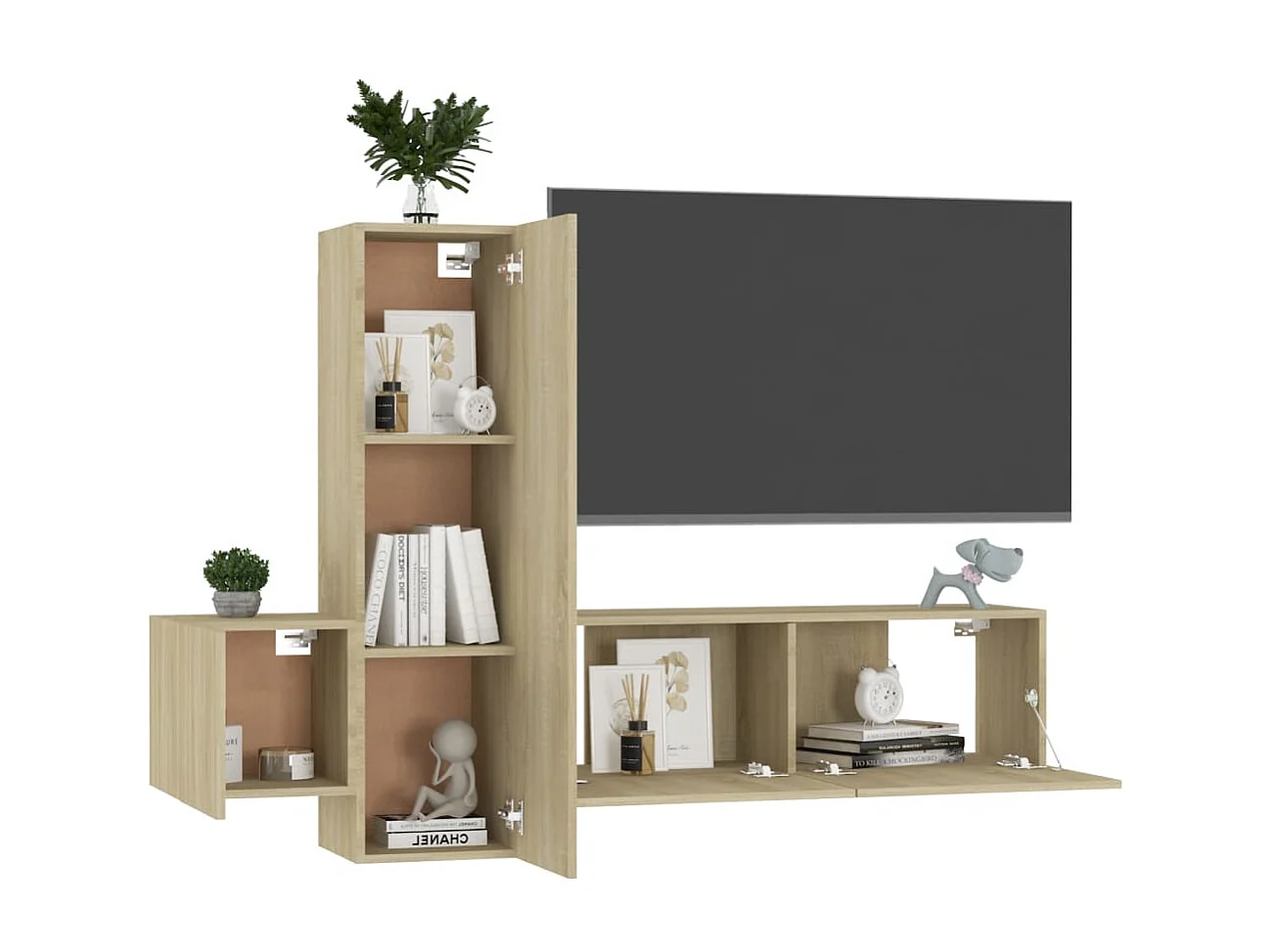 Ensemble de meubles TV | Bancs TV | Armoires TV 3 pcs Chêne sonoma Bois d'ingénierie