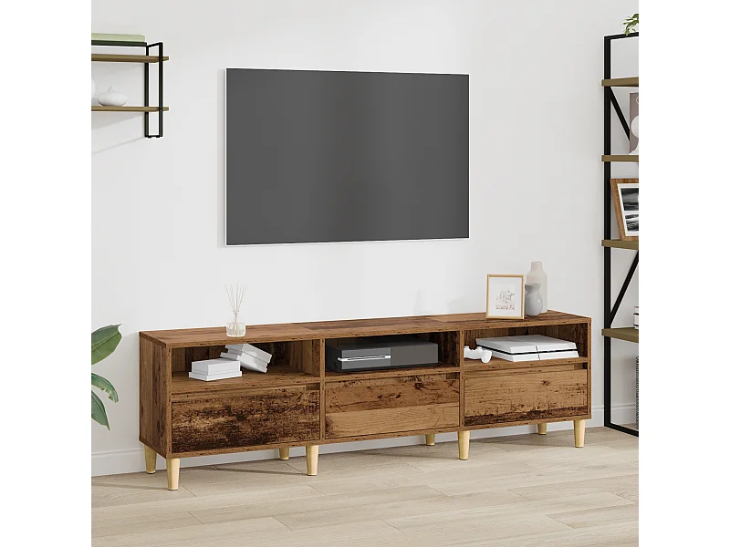TV-kast | Tv-meubel | Tv-Bank met lade Oud hout 150 x 30 x 44.5 cm Bewerkt hout