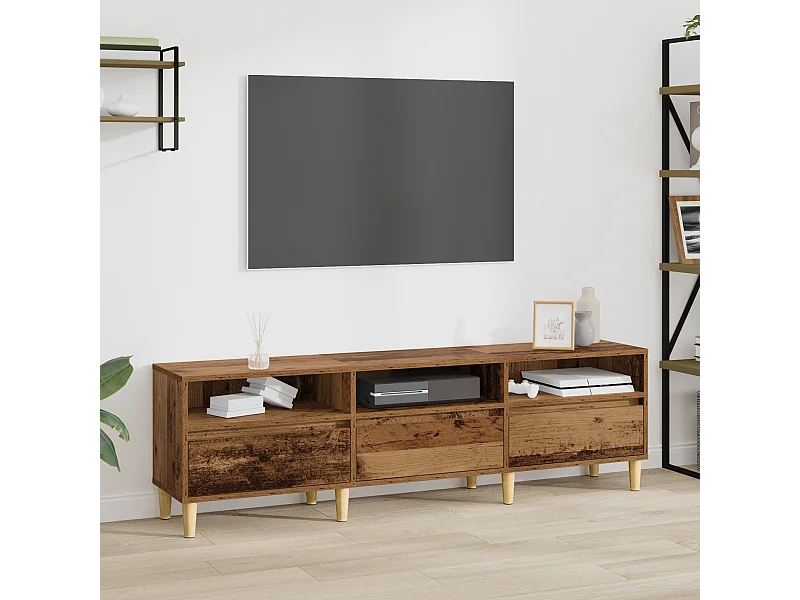 TV-kast | Tv-meubel | Tv-Bank met lade Oud hout 150 x 30 x 44.5 cm Bewerkt hout