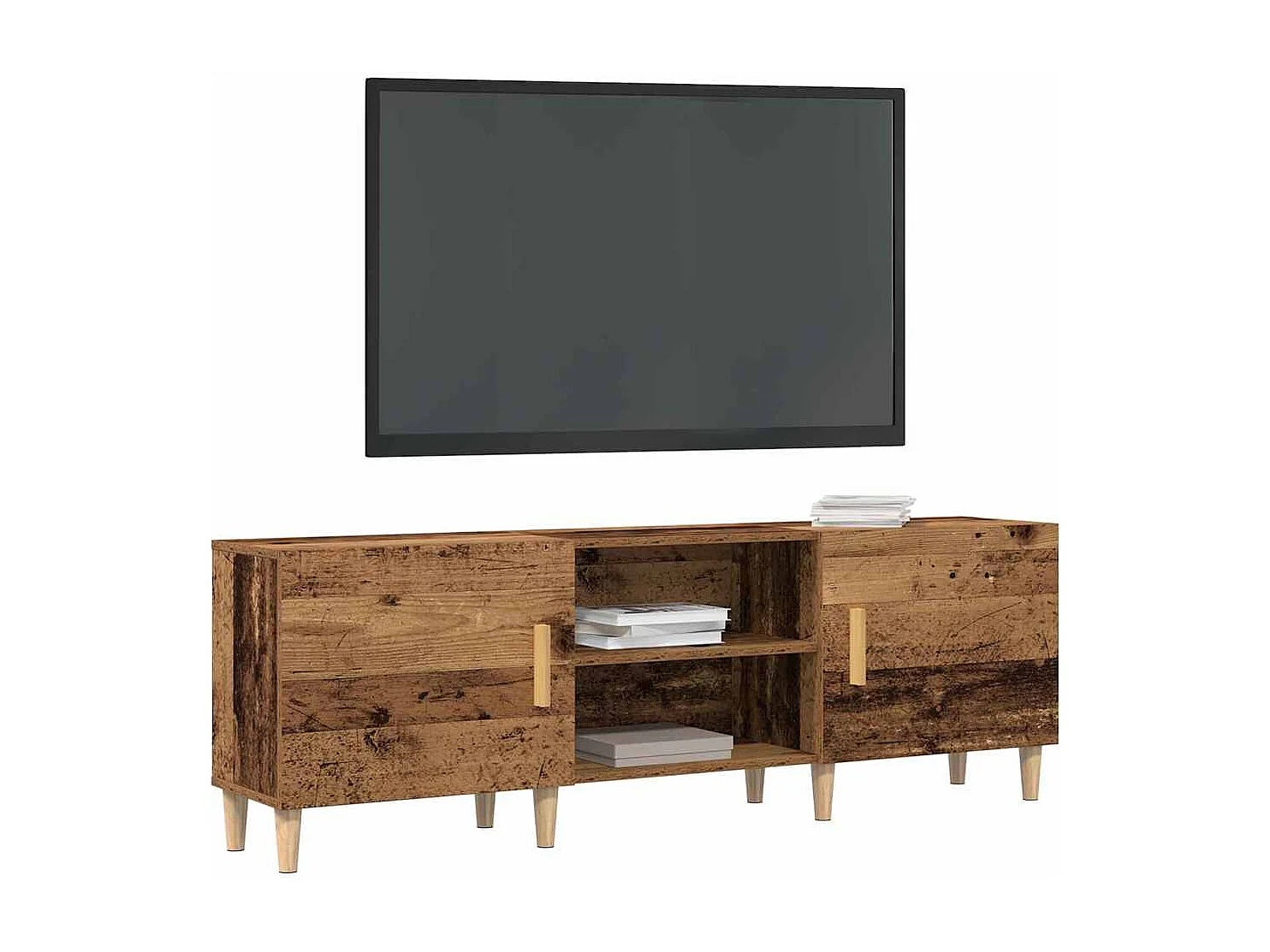 Tv-meubel | Tv-Bank | TV-kast150x30x50 cm bewerkt hout oud houtkleurig