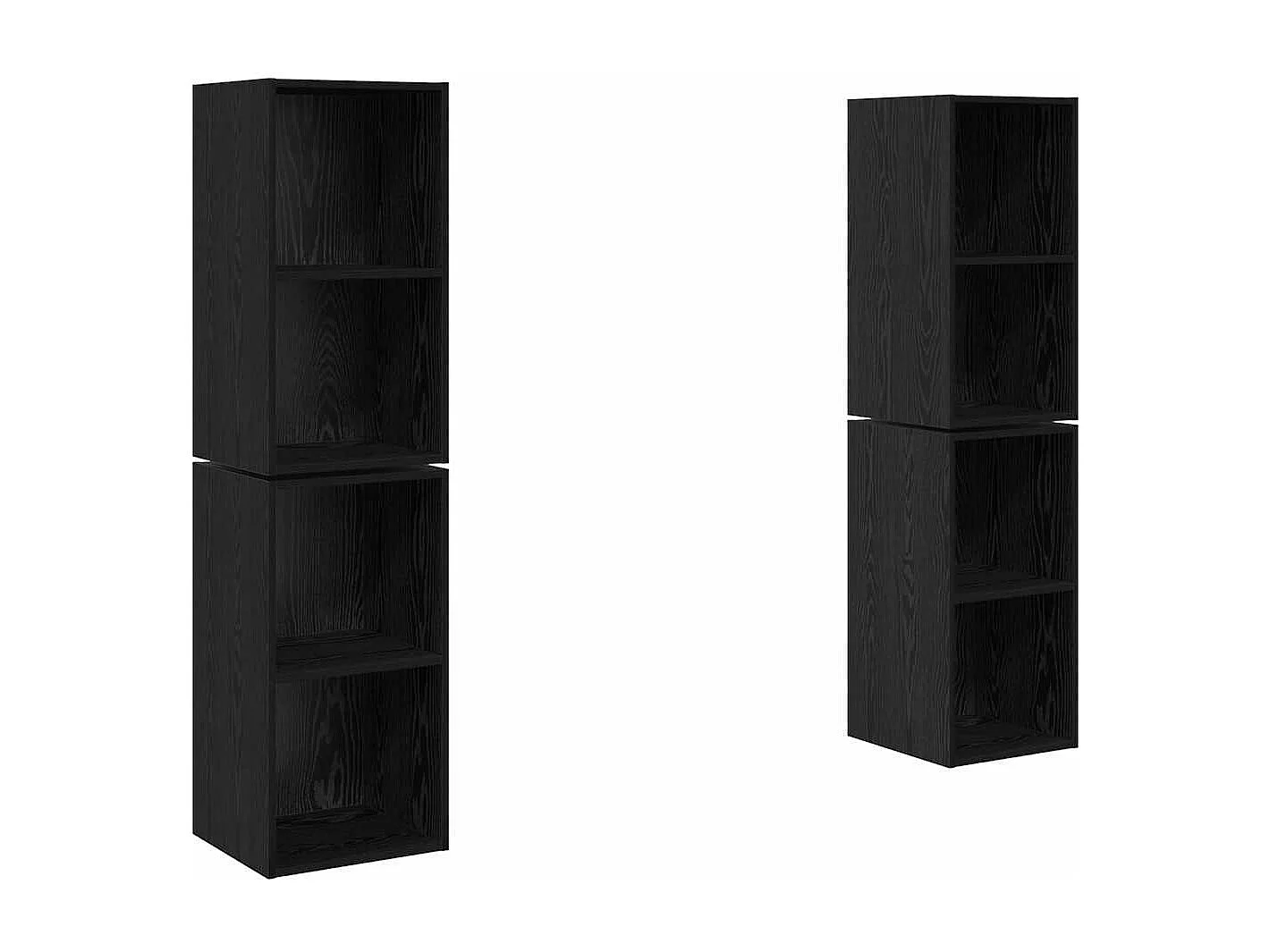 Mueble de TV | Mueble de salón de Pared 4 pcs Roble negro 37 x 37 x 72 cm