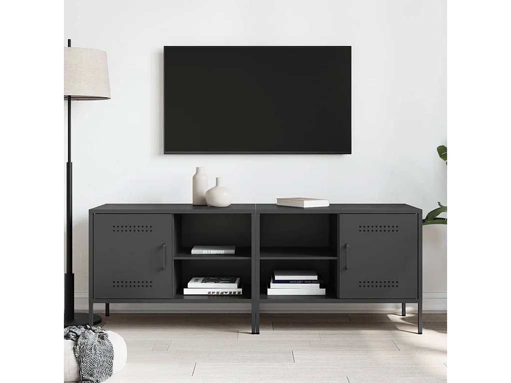 Meubles TV | Bancs TV | Armoires TV 2 pcs noir 68x39x50,5 cm acier