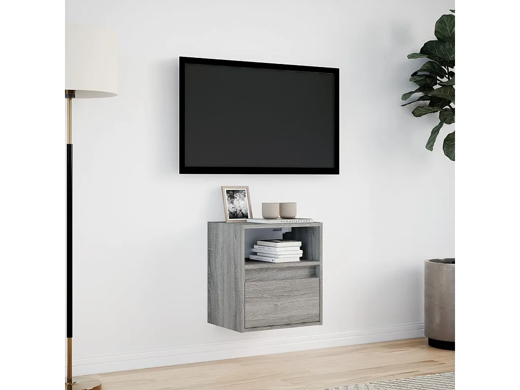 Tv-wandmeubel | TV-kast | Tv-Bank met LED-verlichting 41x31x45 cm grijs sonoma