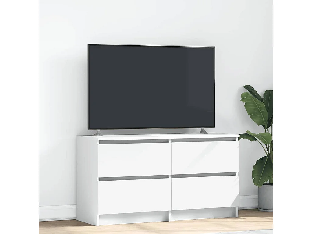 Meuble TV | Banc TV | Armoire TV blanc 100x35x54 cm bois d'ingénierie