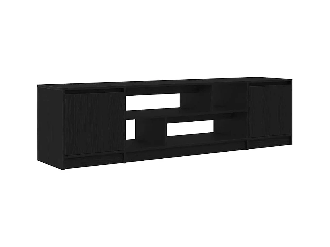 Mueble de TV | Mueble de salón de madera de roble negro 188,5x41x50 cm