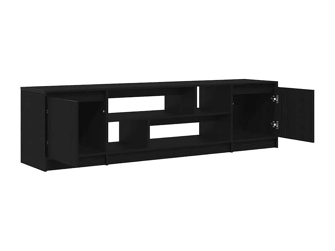 Mueble de TV | Mueble de salón de madera de roble negro 188,5x41x50 cm