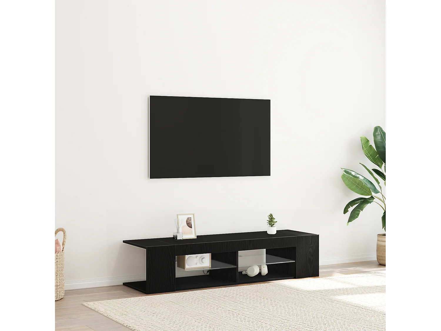 Mobile TV | Armadietto TV Nero 135 x 39 x 30 cm Legno multistrato