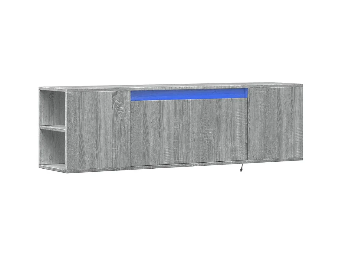 Tv-wandmeubel | TV-kast | Tv-Bank met LED-verlichting 135x31x39,5 cm grijs sonoma