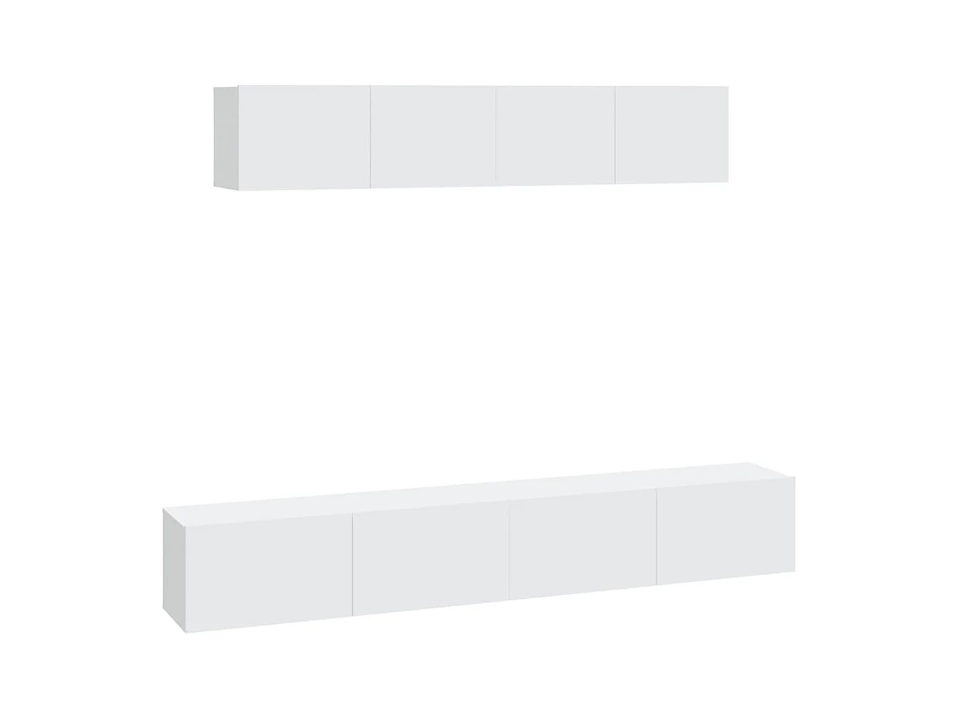 Set de muebles para TV  | Gabinetes de TV |  Muebles de salón 4 piezas madera contrachapada blanco