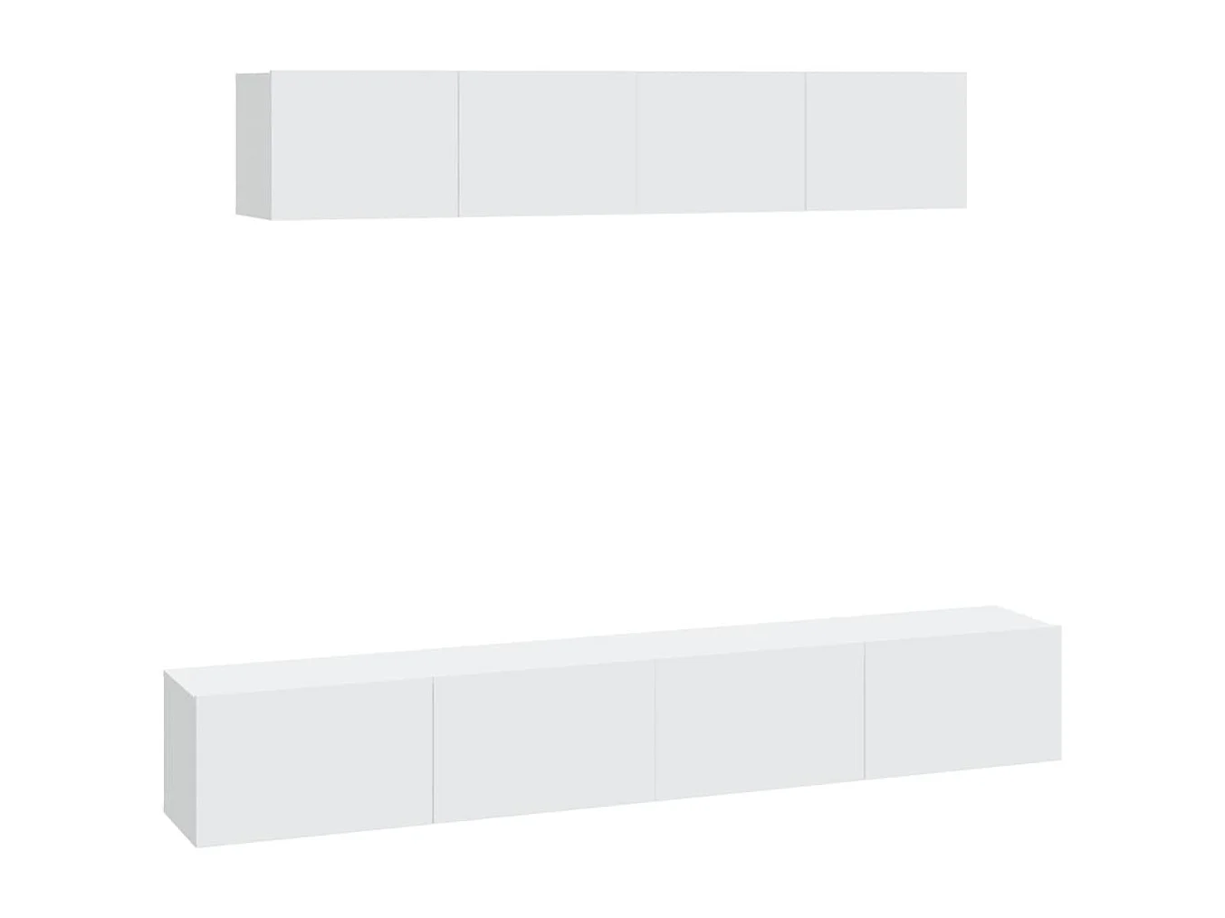 Set de muebles para TV  | Gabinetes de TV |  Muebles de salón 4 piezas madera contrachapada blanco