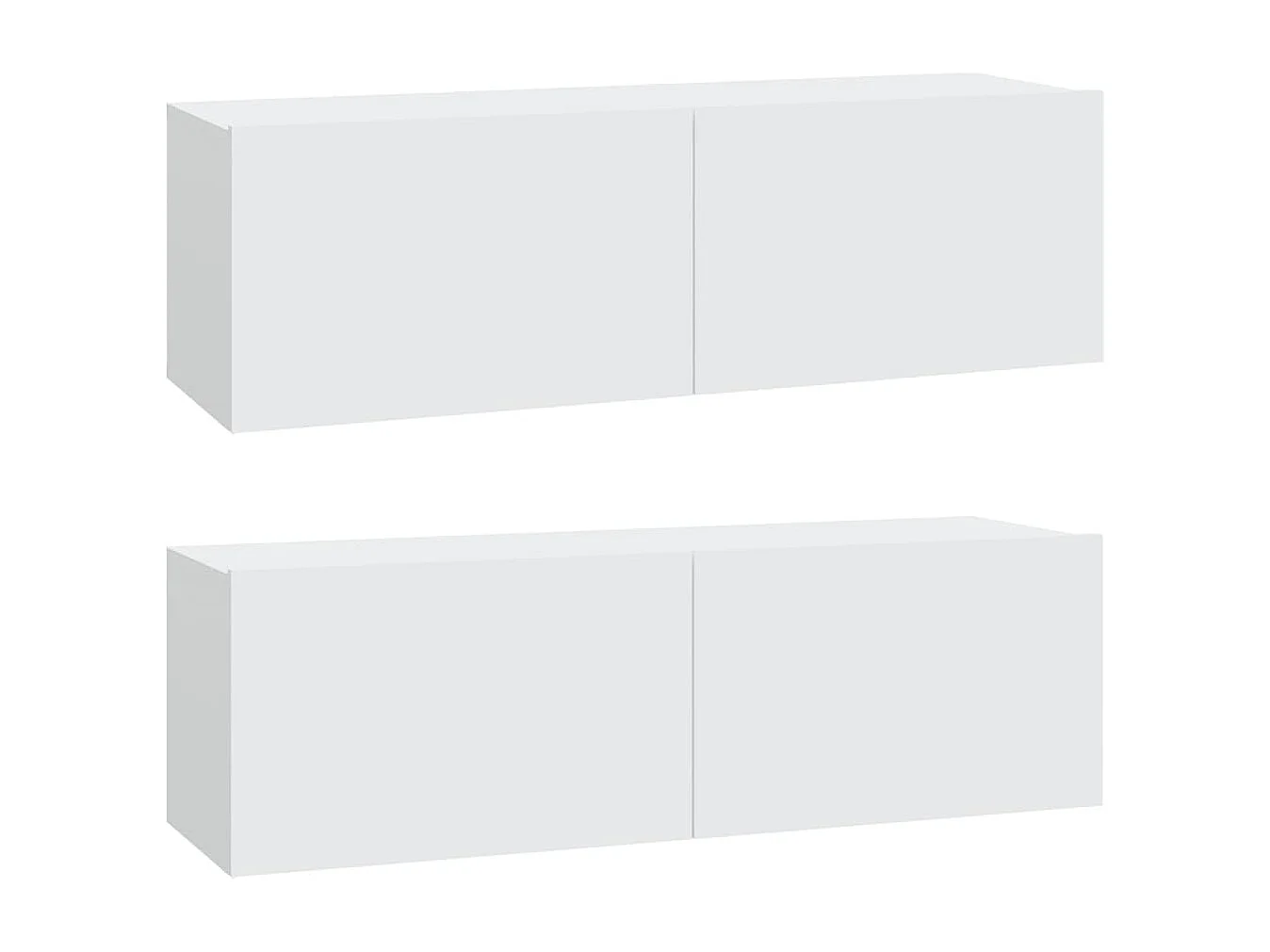 Set de muebles para TV  | Gabinetes de TV |  Muebles de salón 4 piezas madera contrachapada blanco