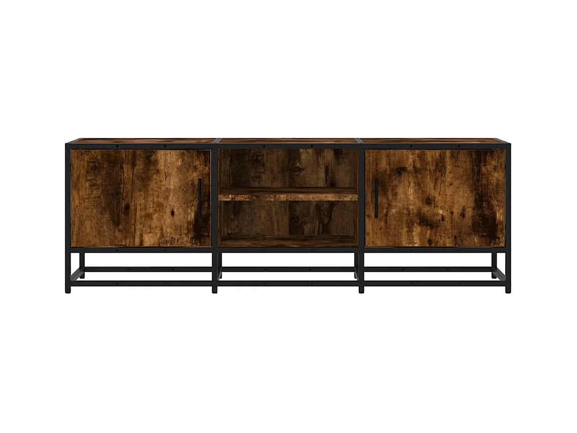 Tv-meubel | Tv-Bank | TV-kast120x35x41 cm bewerkt hout metaal gerookt eikenkleurig