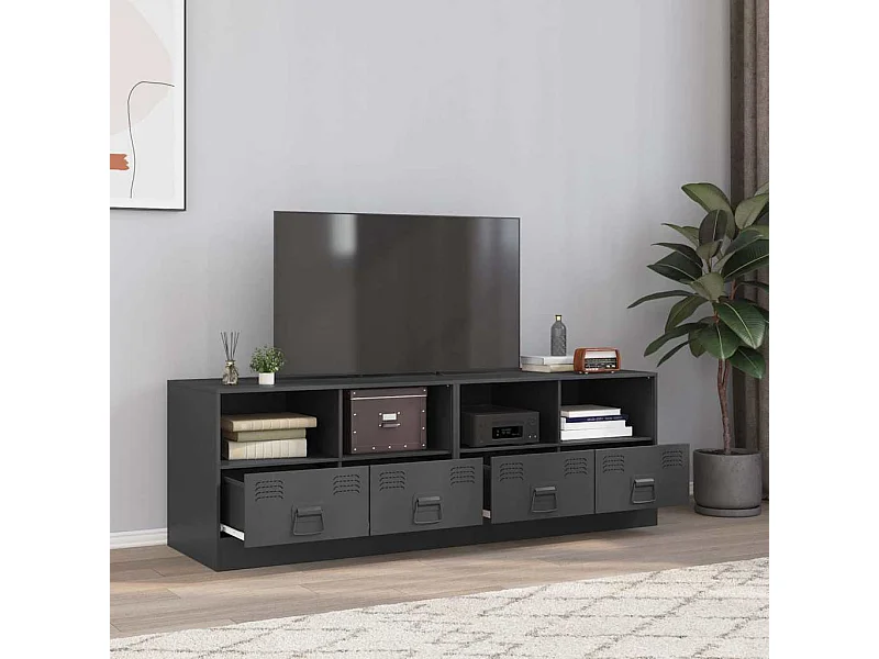 muebles para TV  | Gabinetes de TV |  Muebles de salón 2 unidades acero gris antracita 67x39x44 cm