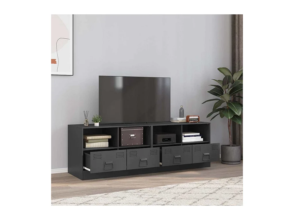 muebles para TV  | Gabinetes de TV |  Muebles de salón 2 unidades acero gris antracita 67x39x44 cm