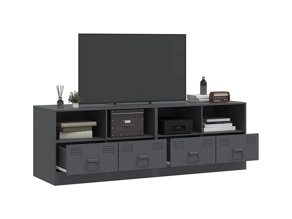 muebles para TV  | Gabinetes de TV |  Muebles de salón 2 unidades acero gris antracita 67x39x44 cm