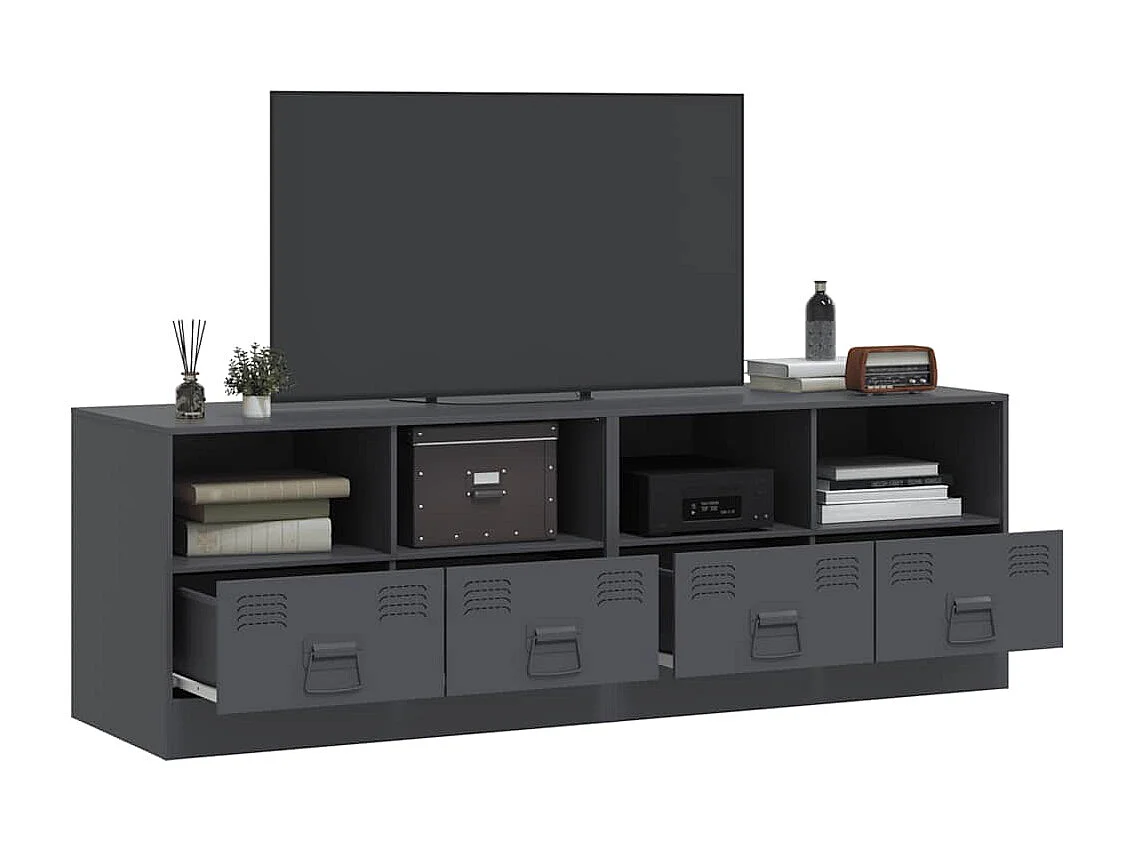 Meubles TV | Bancs TV | Armoires TV 2 pcs anthracite 67x39x44 cm acier