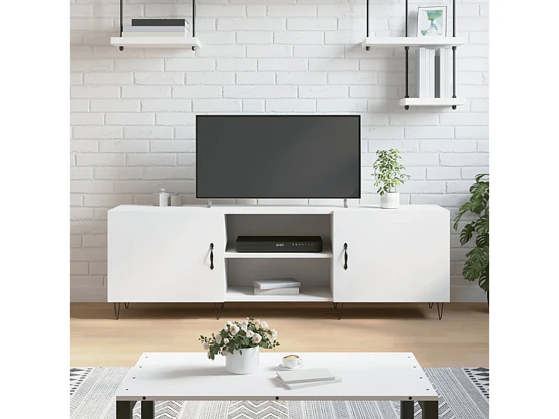Meuble TV | Banc TV | Armoire TV blanc 150x30x50 cm bois d'ingénierie