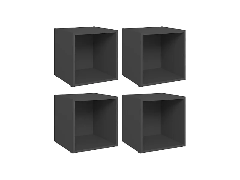 muebles para TV  | Gabinetes de TV |  Muebles de salón 4 uds madera contrachapada gris 37x35x37 cm
