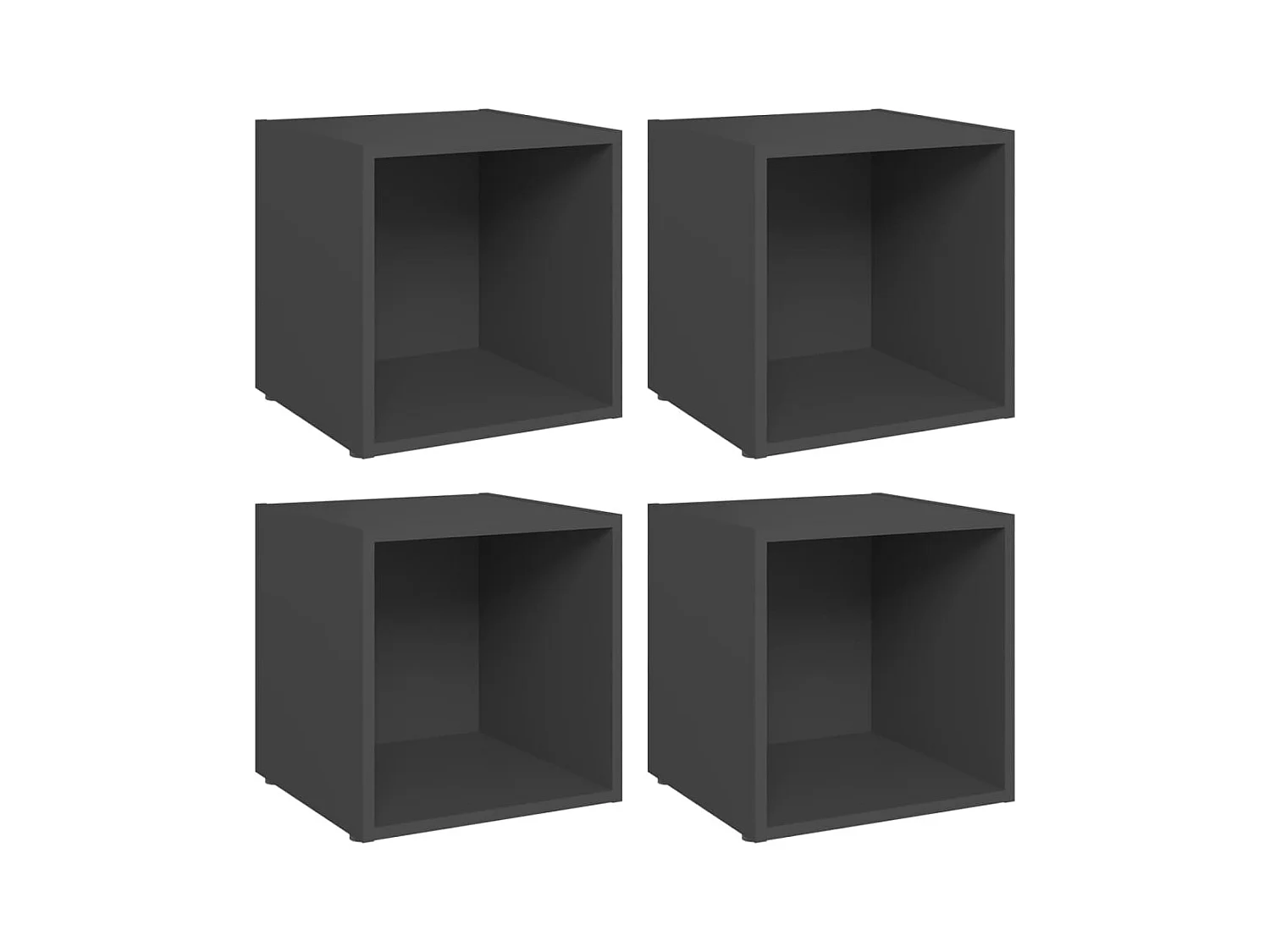 Meubles TV | Bancs TV | Armoires TV 4 pcs gris 37x35x37 cm bois d’ingénierie