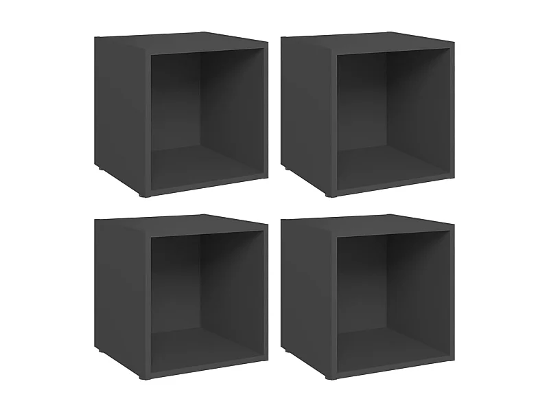 muebles para TV  | Gabinetes de TV |  Muebles de salón 4 uds madera contrachapada gris 37x35x37 cm