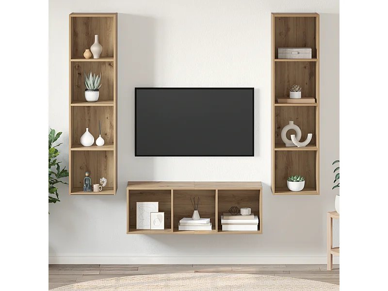 Ensemble de meubles TV | Bancs TV | Armoires TV 3 pcs chêne artisanal 37 x 37 x 142.5 cm