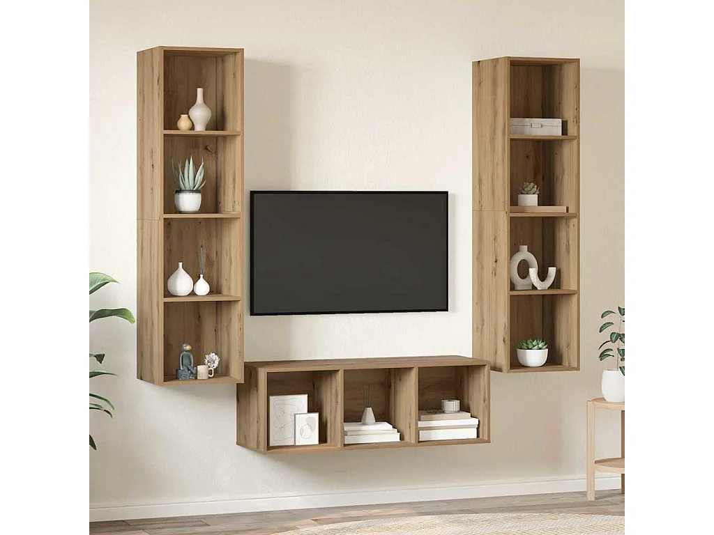 Ensemble de meubles TV | Bancs TV | Armoires TV 3 pcs chêne artisanal 37 x 37 x 142.5 cm