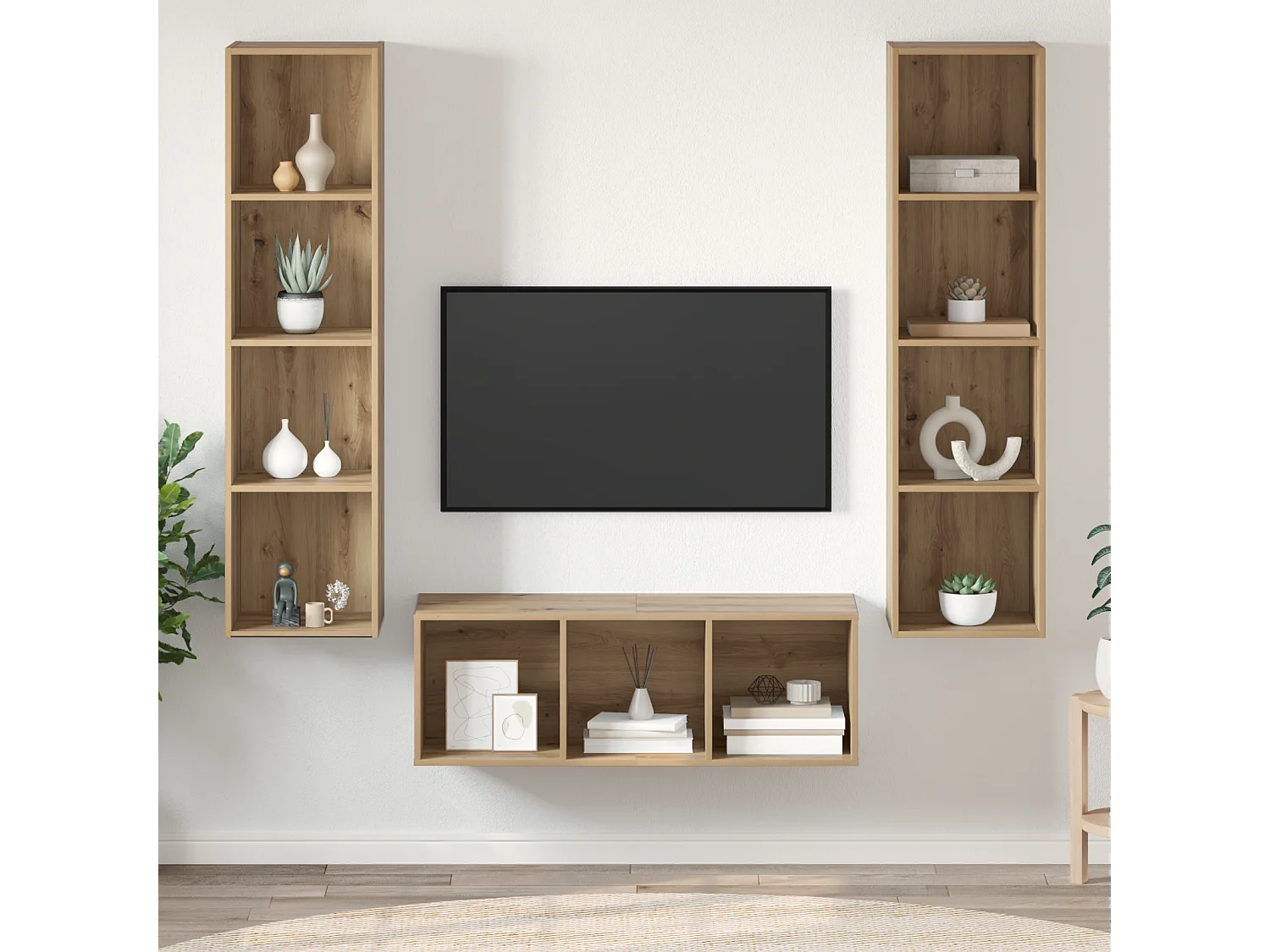 Ensemble de meubles TV | Bancs TV | Armoires TV 3 pcs chêne artisanal 37 x 37 x 142.5 cm