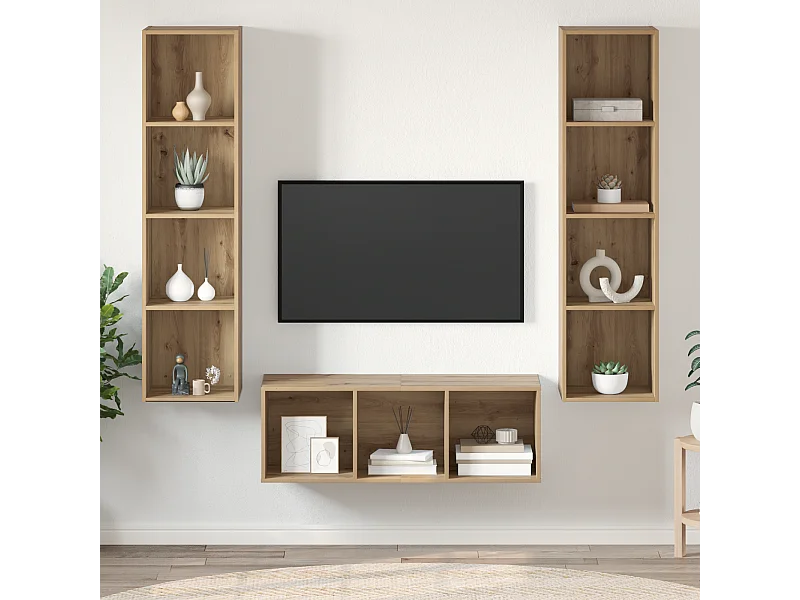 Ensemble de meubles TV | Bancs TV | Armoires TV 3 pcs chêne artisanal 37 x 37 x 142.5 cm