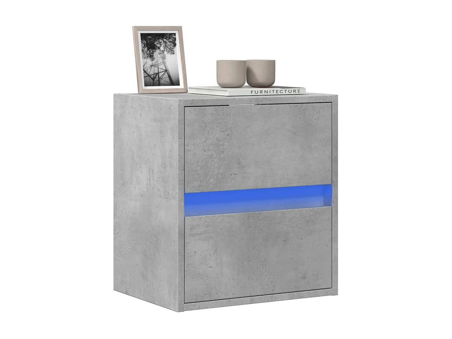 Meuble TV | Banc TV | Armoire TV mural avec lumières LED gris béton 41x31x45 cm