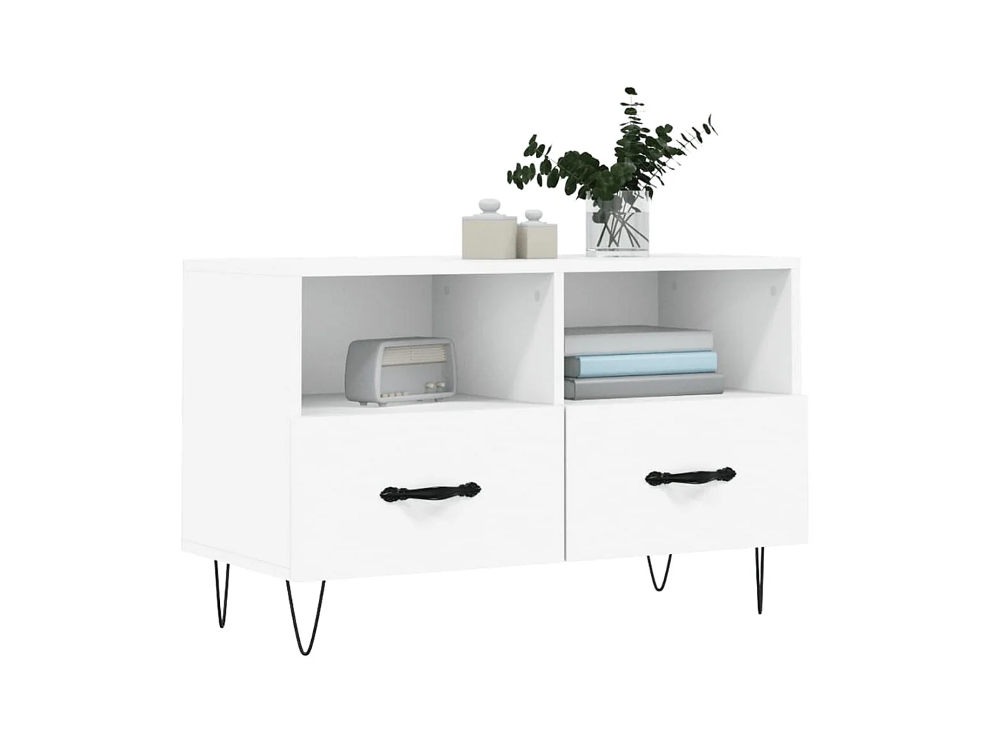 Meuble TV | Banc TV | Armoire TV Blanc 80x36x50 cm Bois d'ingénierie