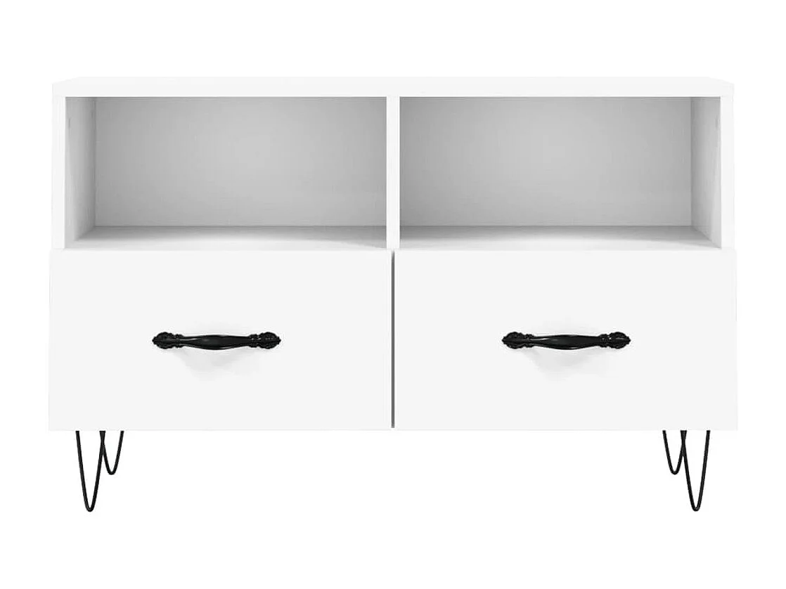 Meuble TV | Banc TV | Armoire TV Blanc 80x36x50 cm Bois d'ingénierie